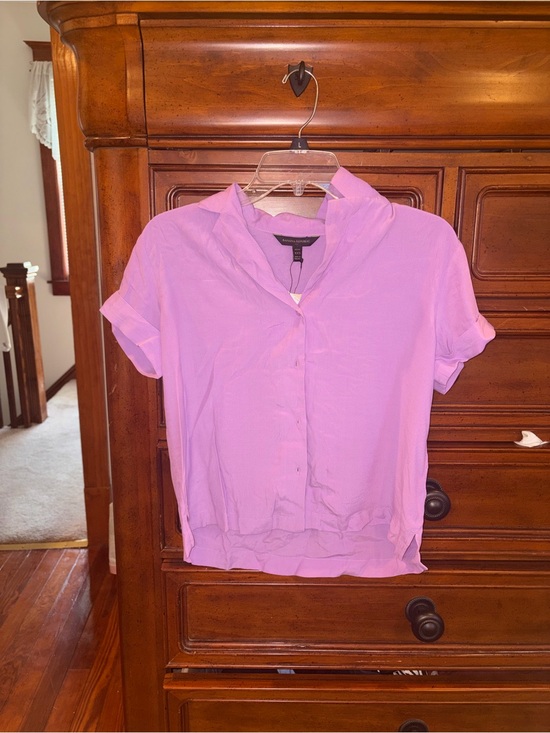 Banana Republic Tops - NWT Banana Republic Petite Lavender Short Sleeve Button Blouse XXS